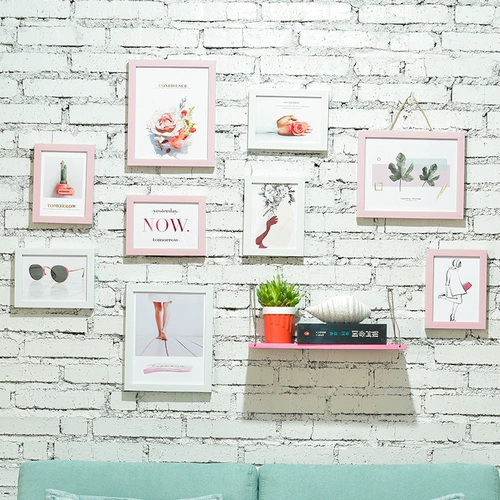 Фотография украшения стены сета красная точка рама висеть на стенах комбинация творческая творческая комната