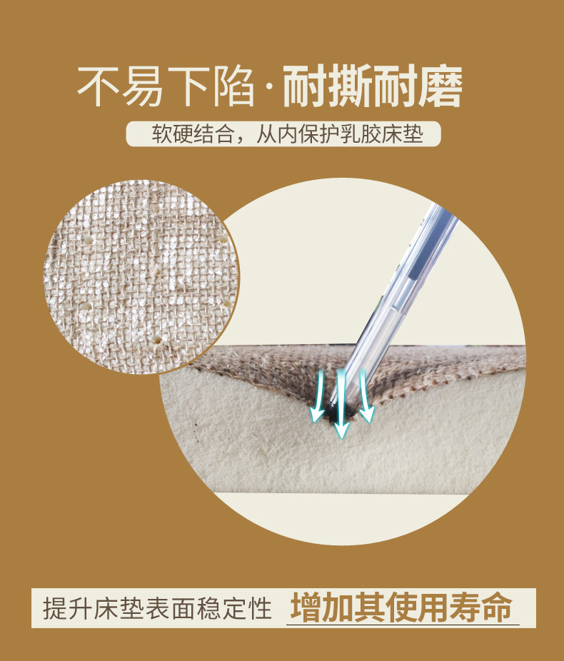 Gỗ sồi vàng Thái Lan nệm cao su thiên nhiên 7cm thêm đay 1,8m1,5m gạo mủ nhập khẩu thoáng khí và bền bỉ - Nệm giá đệm