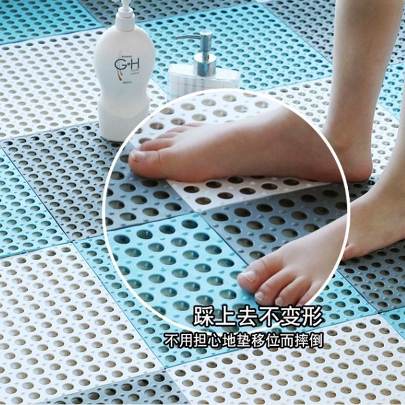 pvc thickened make-up room bathroom anti-slip mat drain water-proof cool cushion bathing foot pad splicing bath home bathroom