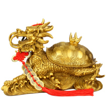 Bronze Dragon Tortoise Smoke Cylinder Swing Piece Open Cover Dragon Turtle Swing Piece