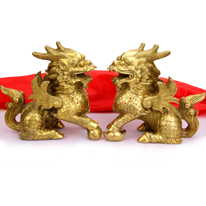 The decoration of the handicraft of the copper Kirin pendulum