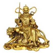Bronze Zhao Gong Ming Finance Divine Mercy Riding Tiger Fortune Lord Craft Gift Pendulum Piece Opening Gift Family Residence Ornament