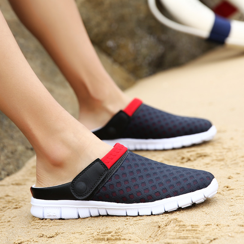 Outdoor slippers men's summer fashion wearing beach hole shoes men's bagtoe nest large-yard couple half-slippers man