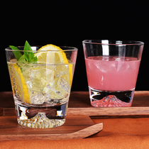 Thick-bottomed Japanese-style Fuji glass set home heat-resistant transparent drinking water cup snow mountain creative personality trend