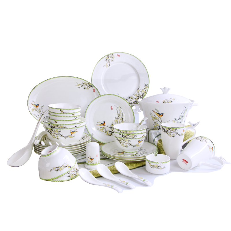 Tang Shanhong rose lead - free ipads China tableware rural wind home dishes Chinese tableware housewarming gift set