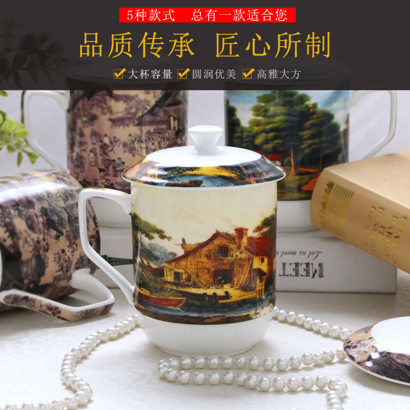 Tang Shanhong rose lead - free ipads China large capacity water glass with cover keller Mid - Autumn festival health gift box