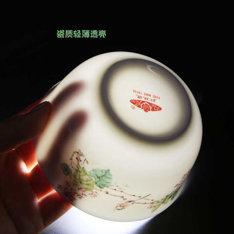 Tangshan ceramic bowl ipads China red roses ipads China tableware Chinese rural wind home dishes item match