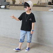 Chàng trai mùa hè váy thiết lập Hàn Quốc phiên bản của Yangqi 2020 tay áo ngắn trẻ em mới của hai mảnh bộ thời trang cậu bé lớn mô hình mùa hè.
