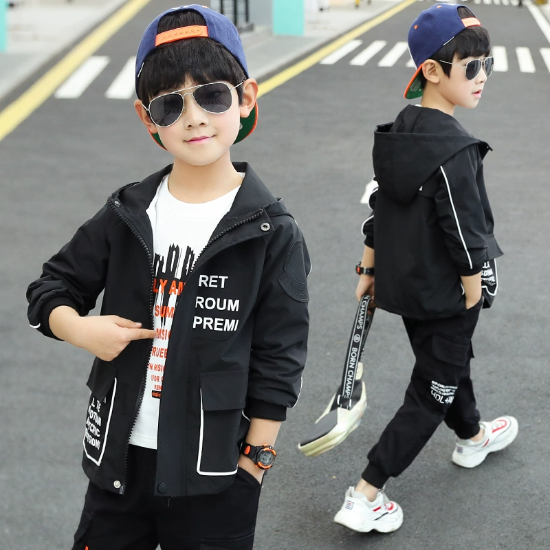 Áo khoác trẻ em cho bé trai 2020 mùa xuân mới phong cách nước ngoài Trẻ em Hàn Quốc trẻ em lớn mùa xuân và mùa thu giản dị áo khoác đẹp trai - Áo khoác
