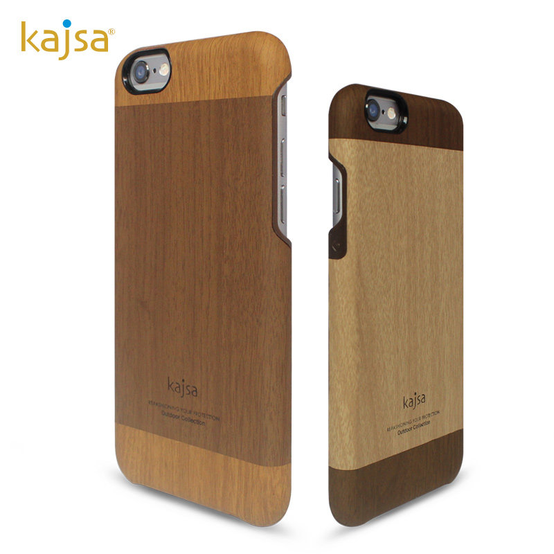 kajsa Outdoor Collection Wood Pattern 3 Tone PU Leather Hard Case Cover for Apple iPhone 6S Plus/6 Plus & iPhone 6S/6