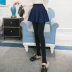 Quần legging nữ mặc 2018 thu đông mới màu đen cộng với nhung dày ấm áp váy váy giả hai quần thun ôm nữ cao cấp Quần tây thường