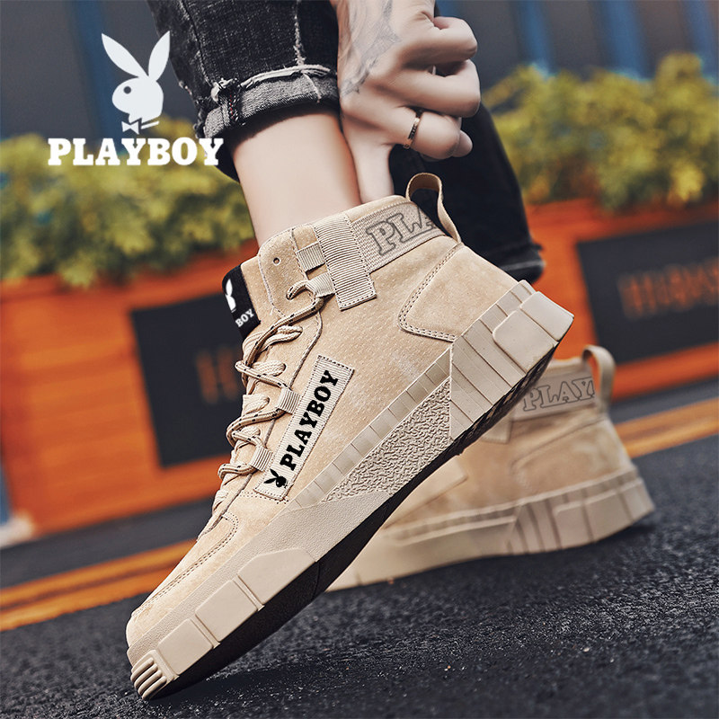 Floral Playboy Martin boots man high cylinder tooling boots Inlenty wind tooling 100 hitch mid-cylinder spring men's shoes