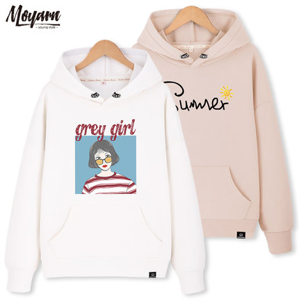 带帽卫衣女薄款连帽春装2018新款中学生长袖