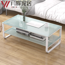 Coffee table simple modern tempered glass living room personality furniture combination creative small apartment Office square table