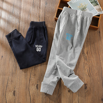 Boys sweatpants spring and summer trousers thin middle-big childrens casual pants Boys anti-mosquito pants Cotton