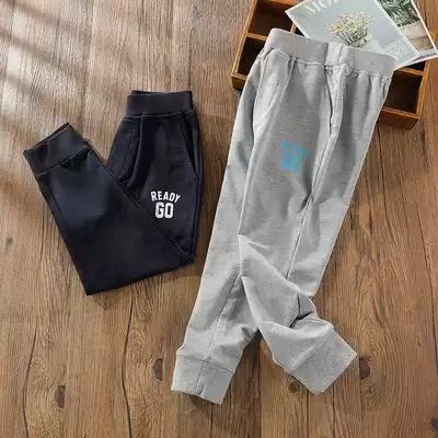 Boys' sweatpants spring and summer trousers thin middle-big children's casual pants Boys anti-mosquito pants Cotton