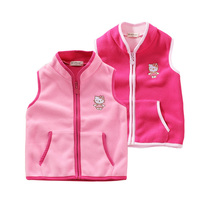 Childrens vest wear spring and autumn thin model 2021 New Girl fleece waistcoat vest boy fleece horse clip