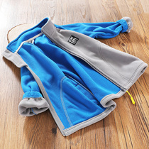 Childrens fleece coat spring and autumn 2021 new boy fleece sweater zipper shirt in big children long sleeve coat women