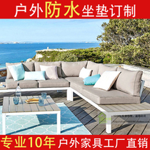 Custom outdoor sofa tarpaulin cushion villa garden leisure deck open-air bench sponge rattan chair cushion