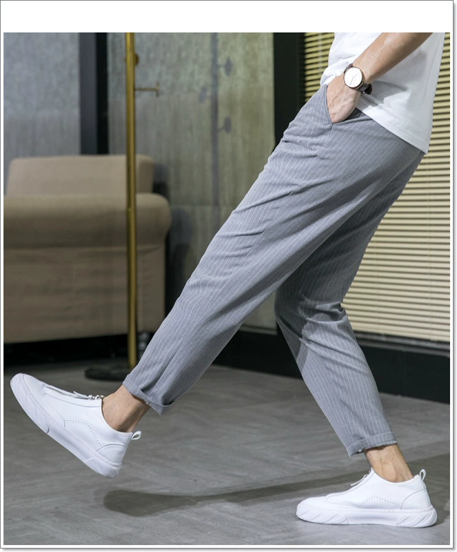 Mùa hè mới quần xám nam chín quần lỏng lẻo Phiên bản Hàn Quốc của xu hướng quần âu nam quần âu phù hợp với quần nam - Suit phù hợp