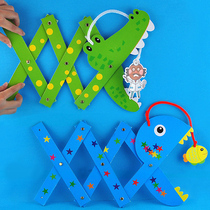 Hipo crocodile dentist is afraid of big fish eating small fish kindergarten children hand-made DIY educational toy materials