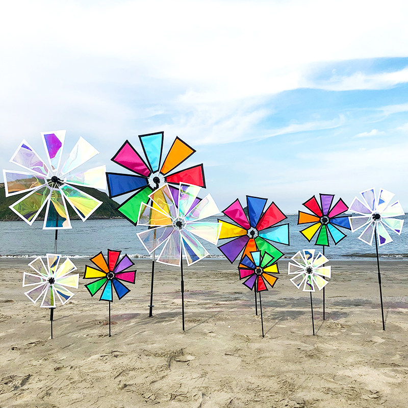 Xibao sea blue colorful eight-leaf windmill real estate villa decoration kindergarten children's games dance props