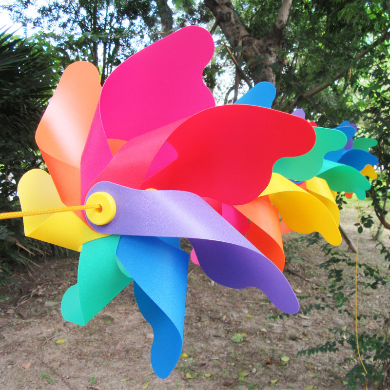 Xibao pull rope plastic colorful string windmill seven-color string flag wind turn real estate outdoor advertising kindergarten decoration