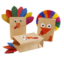 Xibao Thanksgiving Turkey hand puppet handmade diy materials Kindergarten children parent-child production creative paper bag toys