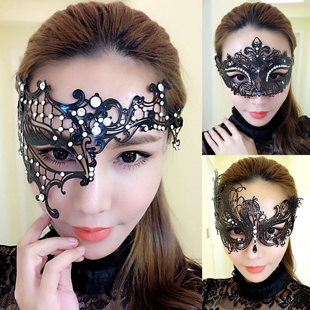 Shibao 38 Stage Performance Metal Mask Half Face Iron Art Hollowed-out Makeup Fake Face Dance Club Accessories to the bar