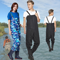 Clearance processing broken code chest wader raincoat rain pants Fishing one-piece wear-resistant fishing fishing underwater operation waterproof male