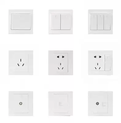 Hongyan switch socket one two three four switch single double cut five hole USB air conditioning TV network socket panel
