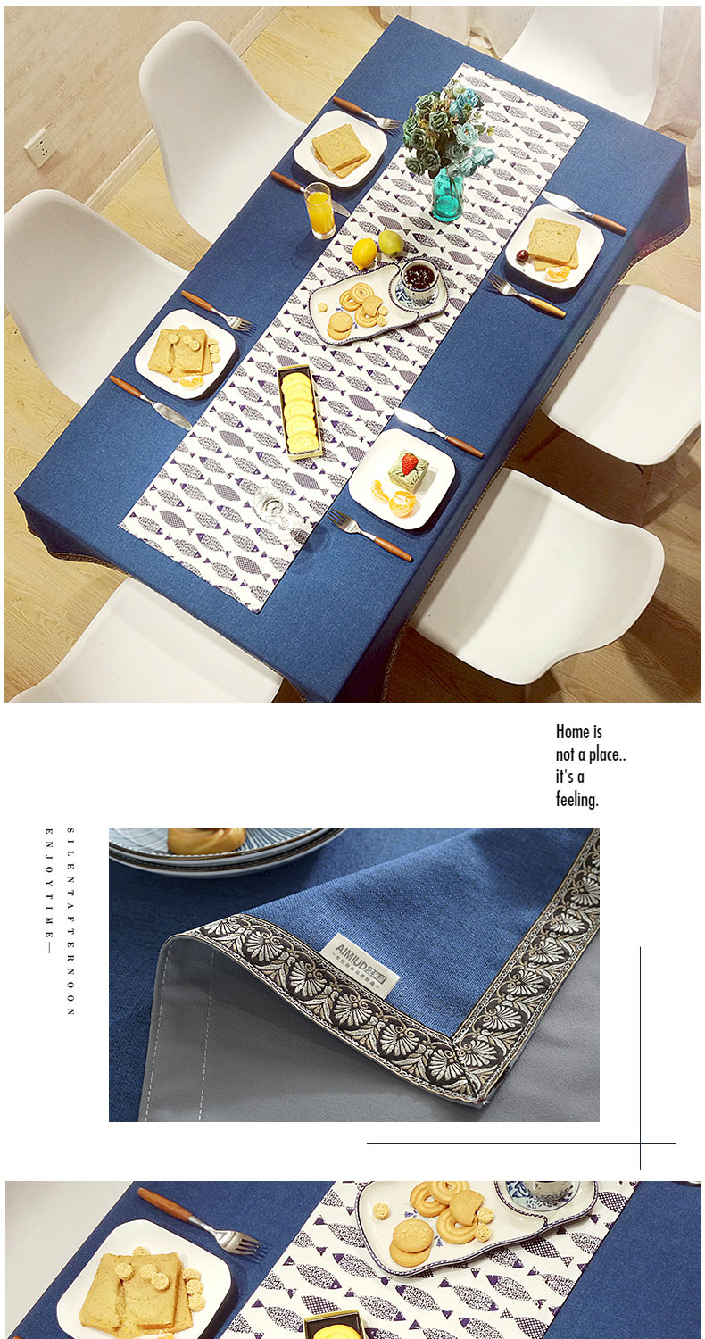 Khăn trải bàn bằng vải cotton và vải lanh nhỏ bàn cà phê tươi bàn vải không thấm nước Bắc Âu in ký túc xá khăn trải bàn hình chữ nhật khăn trải bàn kính phòng khách