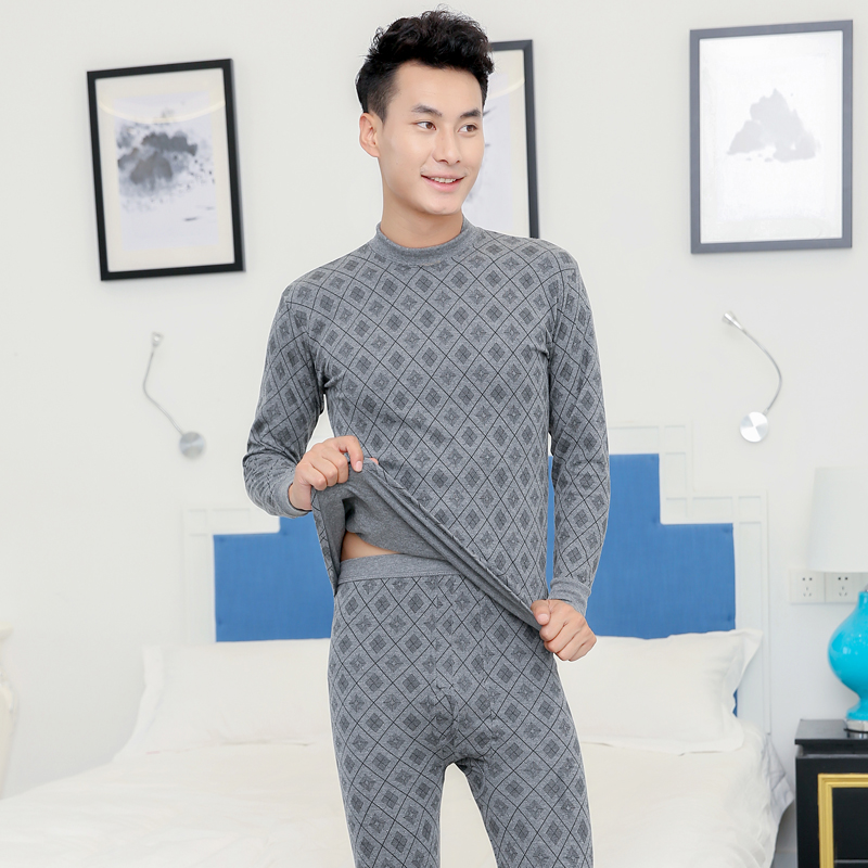 quần cotton quần áo mùa thu mùa thu mens đáy phù hợp với tuổi trung niên bông cơ bản áo len cỡ lớn ấm mỏng đồ lót nam