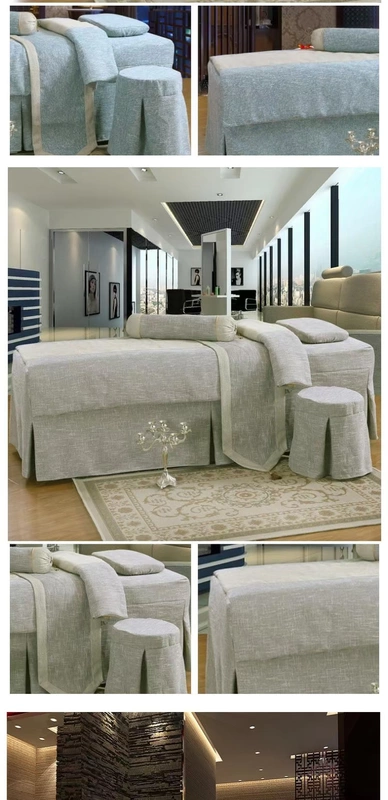 Đẹp giường vuông đẹp bao gồm bốn mảnh cotton và lanh lanh hình xăm massage giường thiết lập thẩm mỹ viện đặc biệt bìa giường tùy chỉnh - Trang bị tấm ga spa