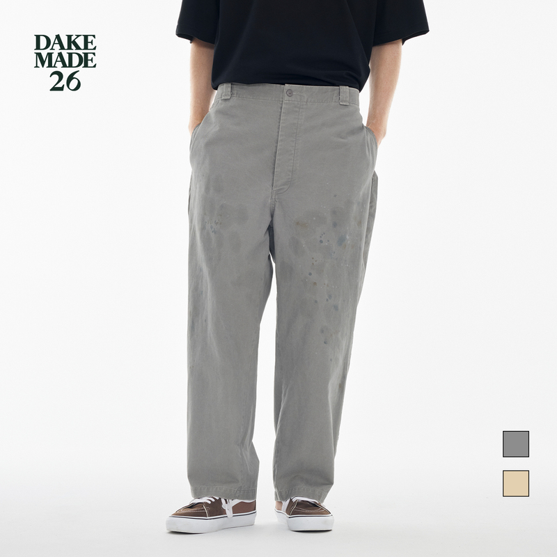 Dake Made26 Watercolor Rendering Washed Painter's Splash-Ink Double-Pleated Slightly Tapered Skin-Friendly Casual Loose Workwear Pants