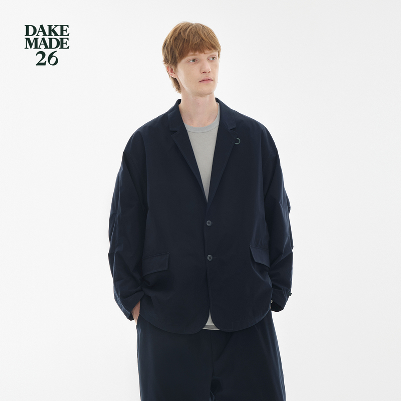 Dake Made26 Japanese Imported Double-Sided Stretch Poplin Matte Waterproof 2B Single-Breasted Ultra-Loose Suit Jacket