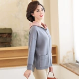 Осенняя трикотажная куртка для матери, комплект для пожилых людей, демисезонный лонгслив, в западном стиле, для среднего возраста