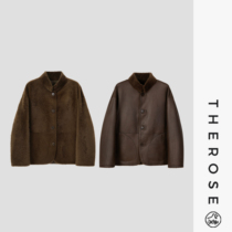 Zhirou (Night Tokyo) Spanish imported Lagon LACON high luxury retro stand collar reversible womens top