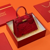 Портативная барсетка, красная сумка через плечо для невесты, с вышивкой, изысканный стиль