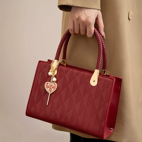 Красная вместительная и большая сумка через плечо для невесты для матери, подарок на день рождения