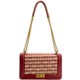 Красная небольшая сумка для невесты, коллекция 2023, изысканный стиль, в стиле Шанель