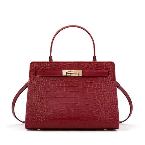 Ретро красная сумка через плечо для невесты, портативная барсетка, изысканный стиль, крокодиловый принт