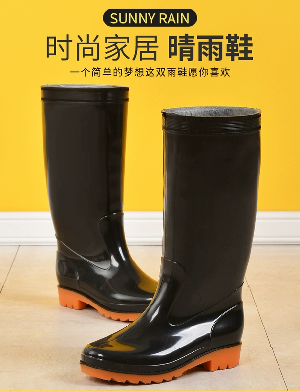 Giày đi mưa nam cao cấp nhung mùa đông, giày cao su cotton ống dài ấm áp, giày nước chống trượt nhà bếp, ủng đi mưa, ủng đi nước đồ bảo hộ lội nước