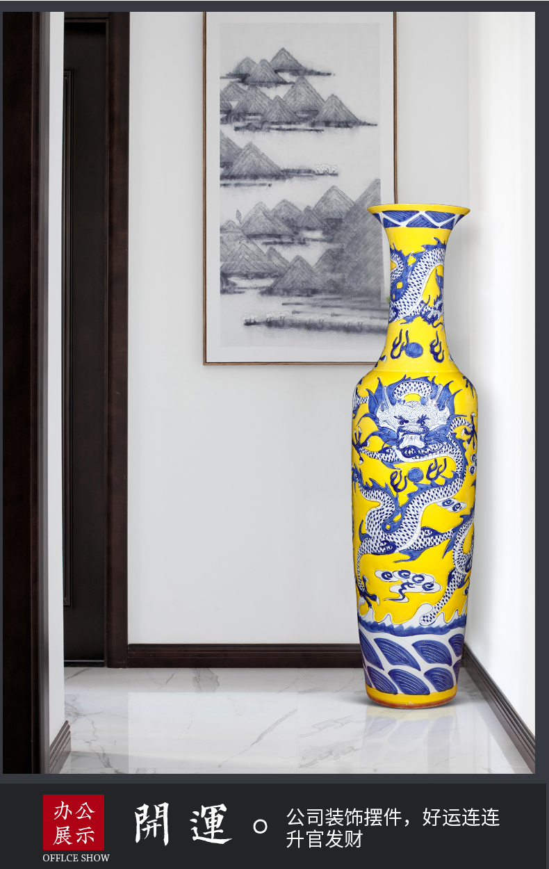 Jingdezhen ceramic hand carved large vases, new Chinese style home furnishing articles sitting room adornment opening gifts