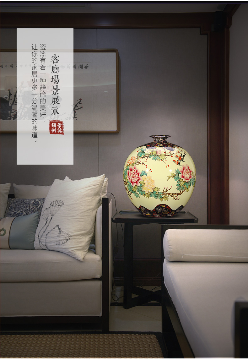 Jingdezhen ceramics masters hand made peony Angle of what large vases, new Chinese style of the sitting room porch decoration furnishing articles