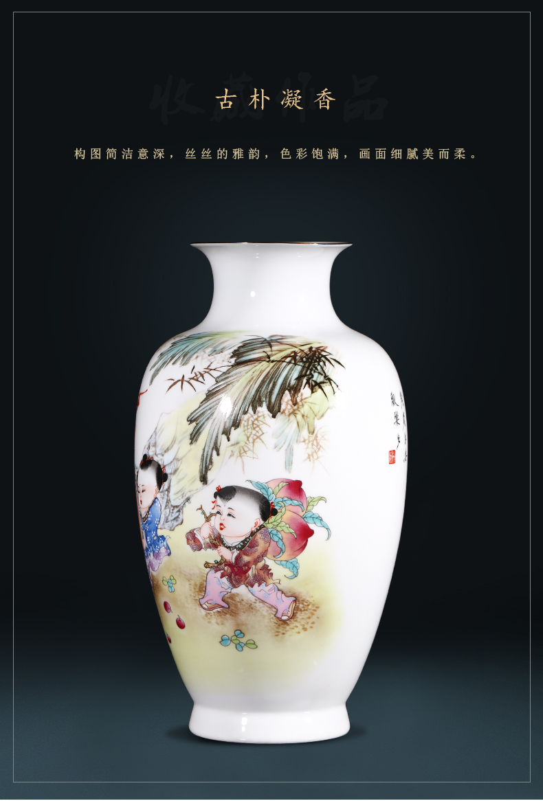 Jingdezhen ceramics vase furnishing articles flower arranging new Chinese style living room live figure gift porcelain home decoration arts and crafts