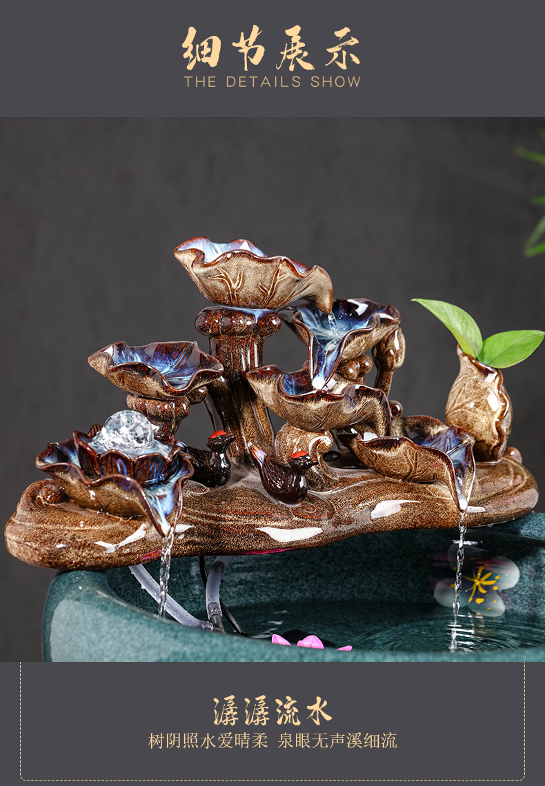 Jingdezhen ceramic desktop water furnishing articles of Chinese style of the sitting room porch lucky goldfish bowl aquarium large ornament