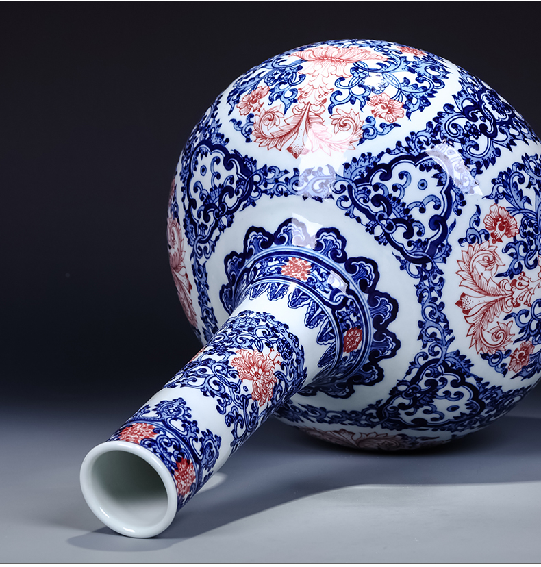 Jingdezhen ceramics hand - made of blue and white porcelain vases, flower arranging Chinese archaize sitting room porch ark, decorations furnishing articles