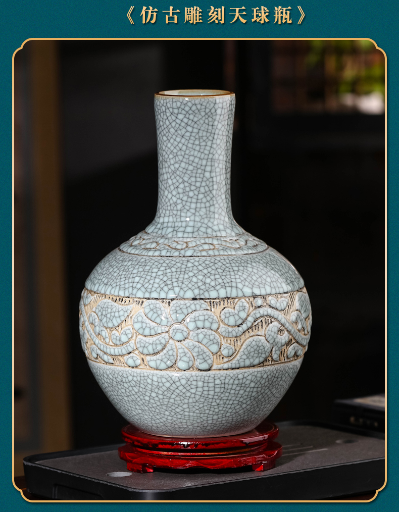 Archaize crack of jingdezhen ceramics glaze vase flower arranging wine ark, place to live in the sitting room porch decoration