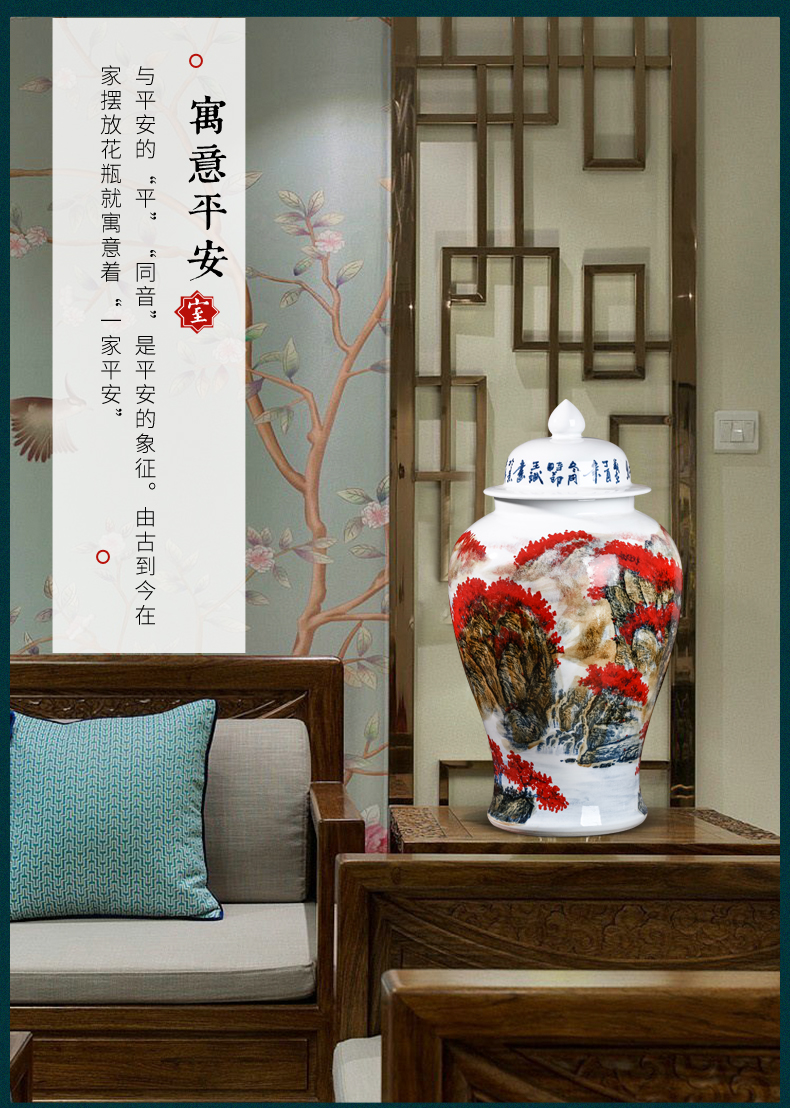 Jingdezhen ceramic general Chinese wind full pot of modern Chinese style household, sitting room porch storage tank furnishing articles